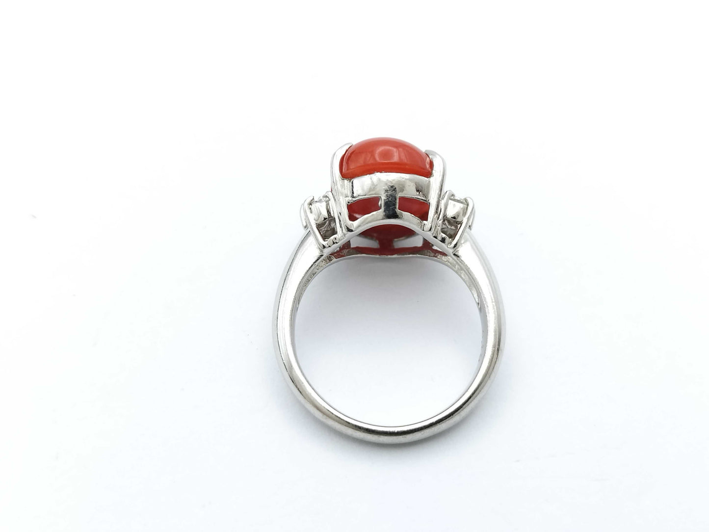 Coral D0.19ct PT900 8.0g Ring