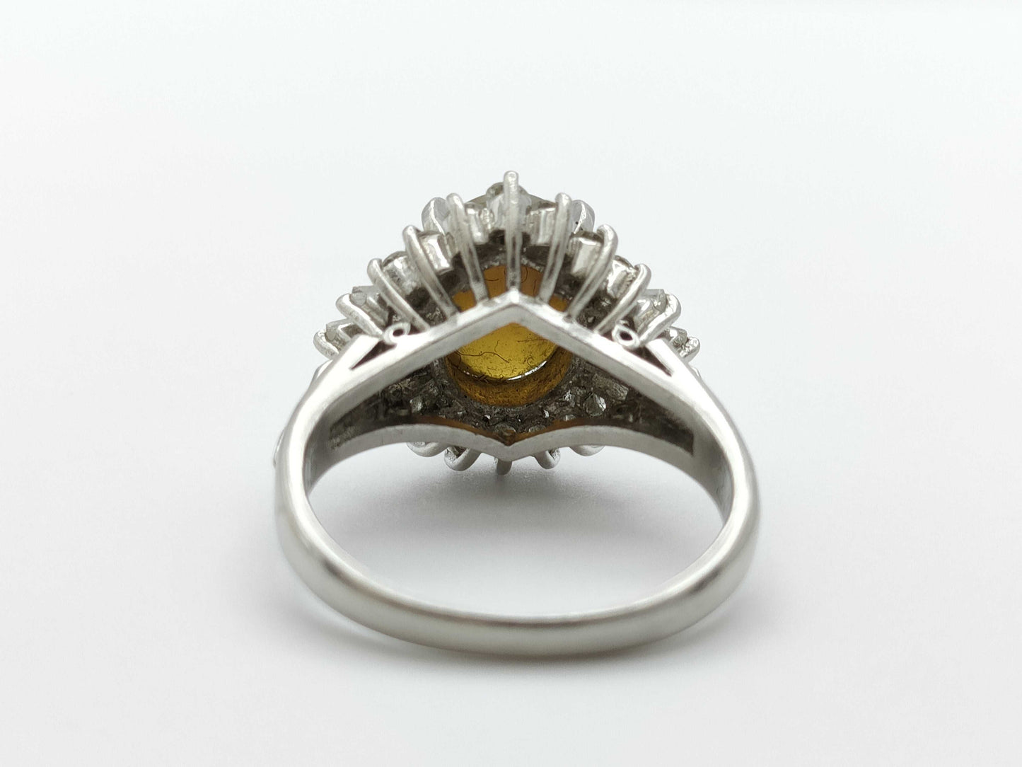 Chrysoberyl Cat's Eye 2.47ct D0.45ct Pt900 5.4g Ring