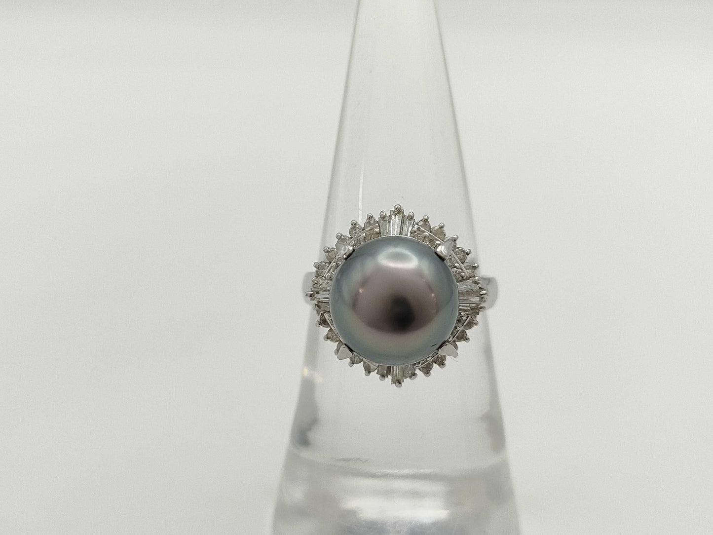 Pearl, Diameter: Approx. 10.2mm, D0.55ct, Pt900, 7.5g, Ring