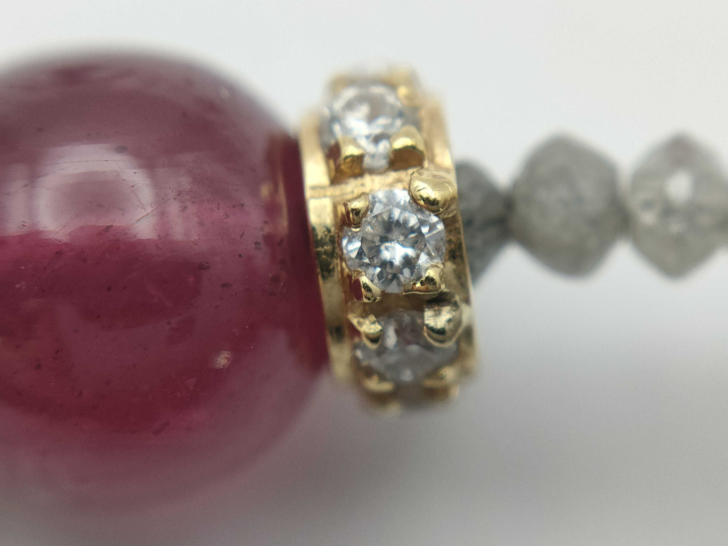 Colored Stone Ruby and Diamond K18WG 7.4g Necklace