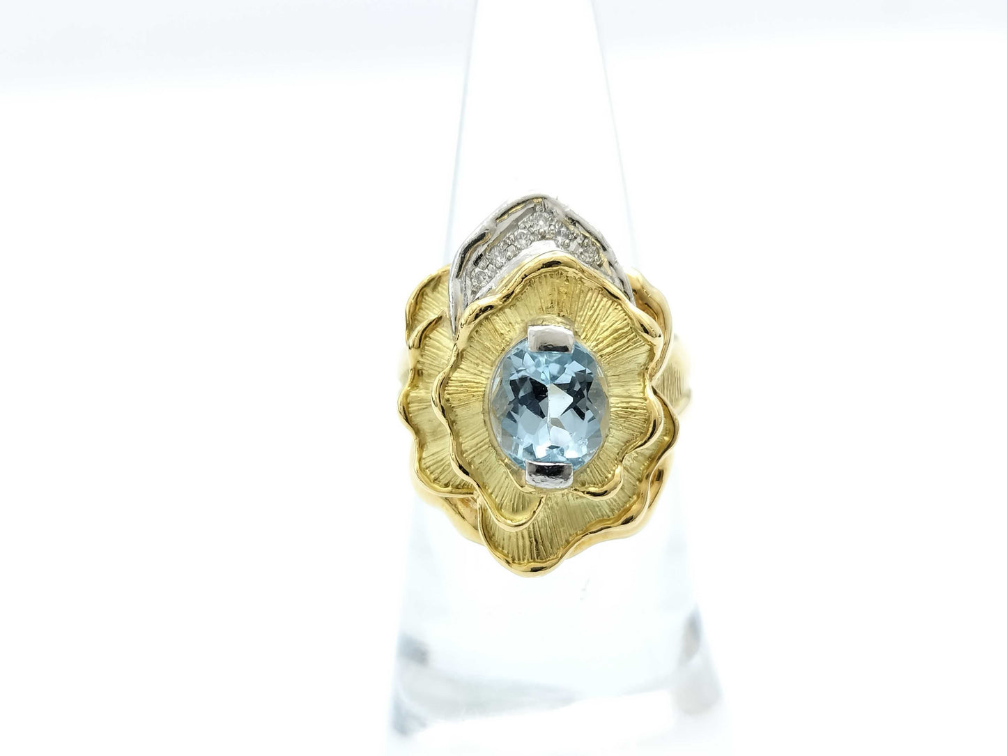 AQ1.558ct D0.05ct K18/PT900 12.6g Ring