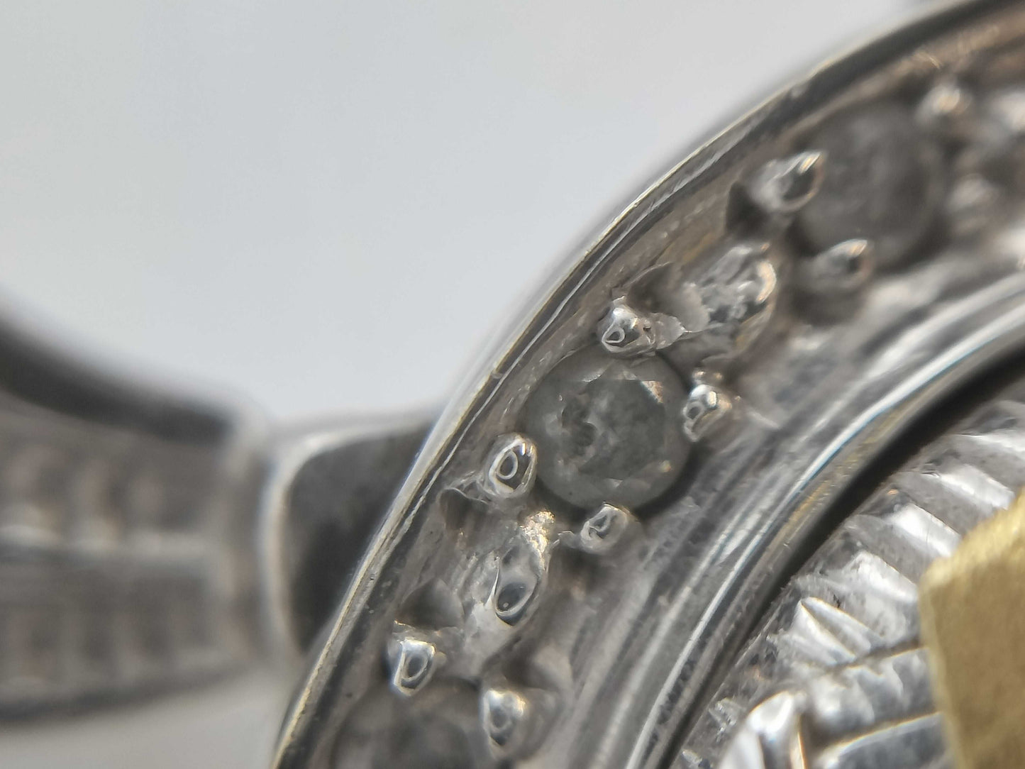 R0.02ct D0.18ct K18WG 10.6g Ring