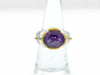 Amethyst Ring, 0.08ct, PT900/K18, 13.5g