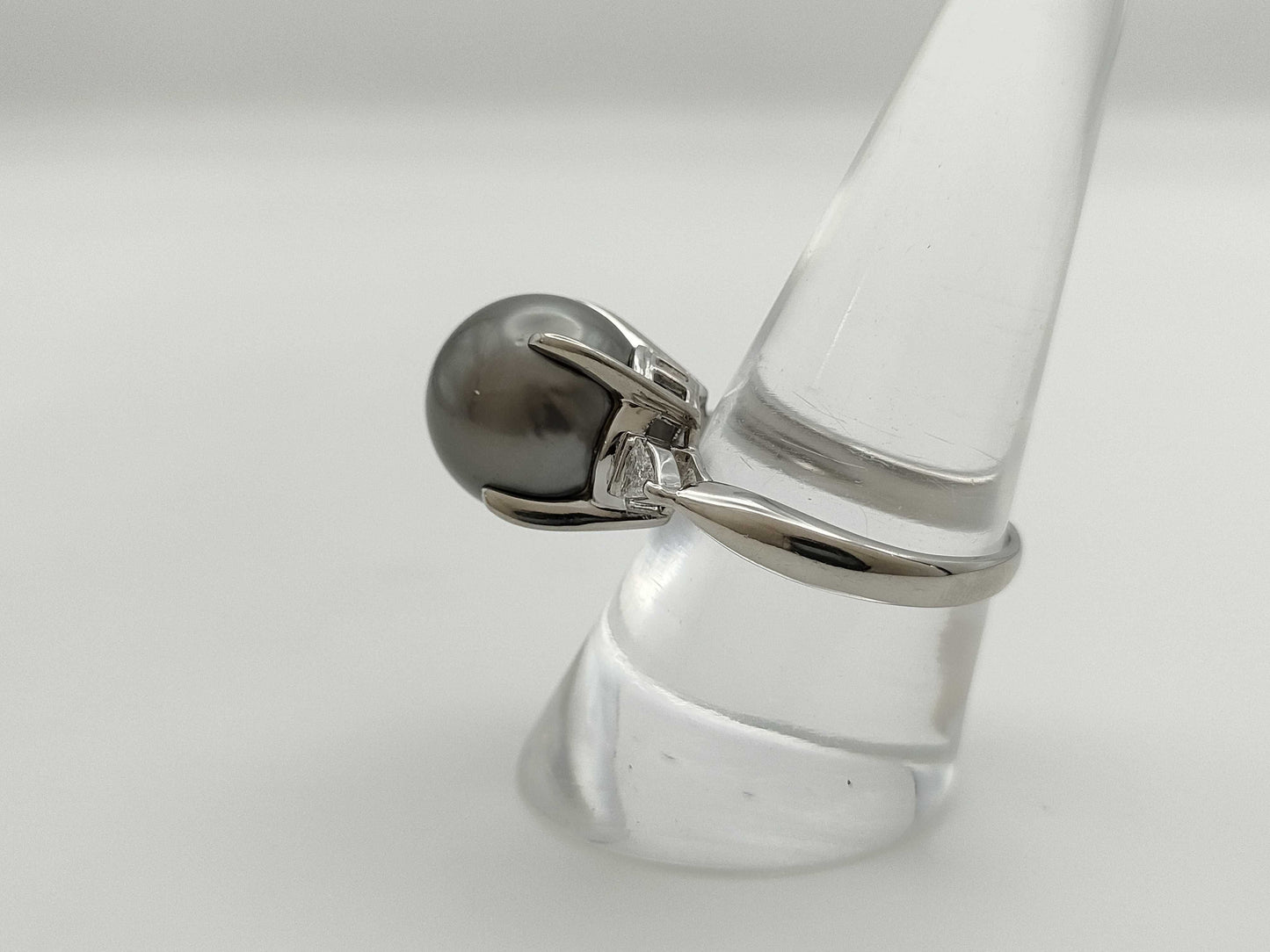 Pearl, Diameter: Approx. 12.1mm, D0.115ct, Pt900, 9.3g, Ring
