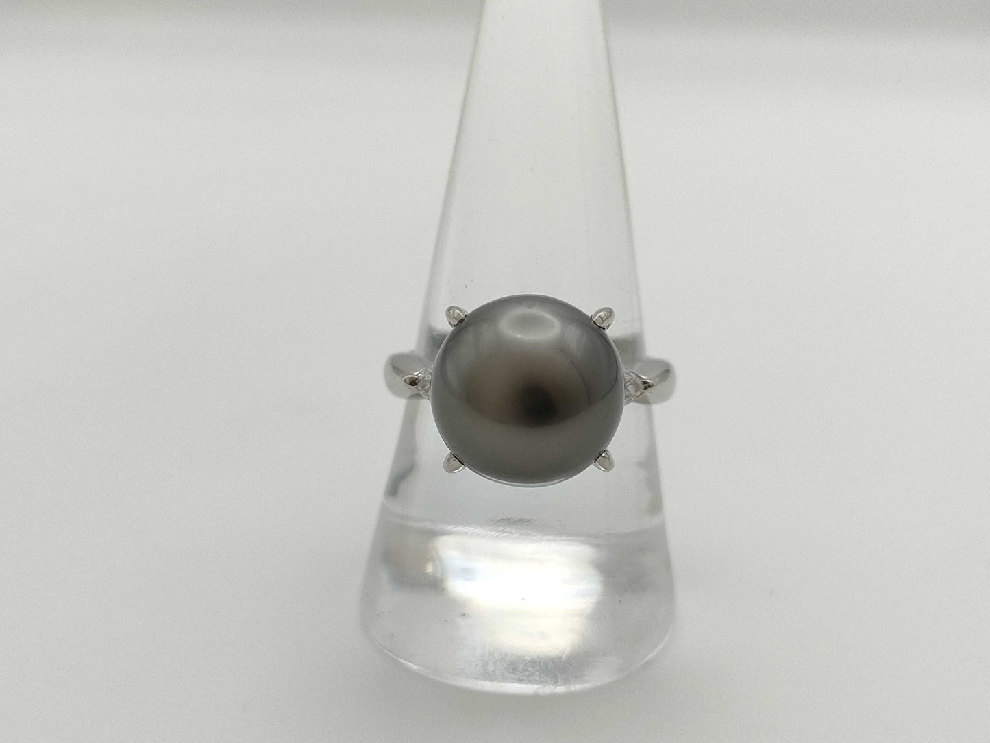 Pearl, Diameter: Approx. 12.1mm, D0.115ct, Pt900, 9.3g, Ring