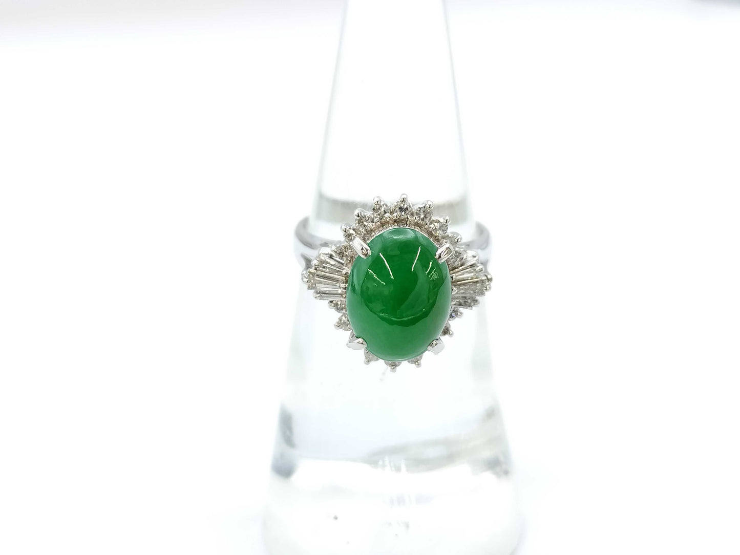 1.7ct Jadeite D0.26ct PT900 8.2g Ring