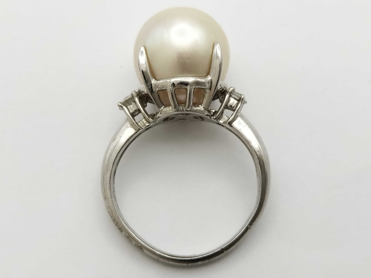 Pearl Ring, Diameter: Approx. 12.1mm, D0.20ct, Pt900, 7.7g