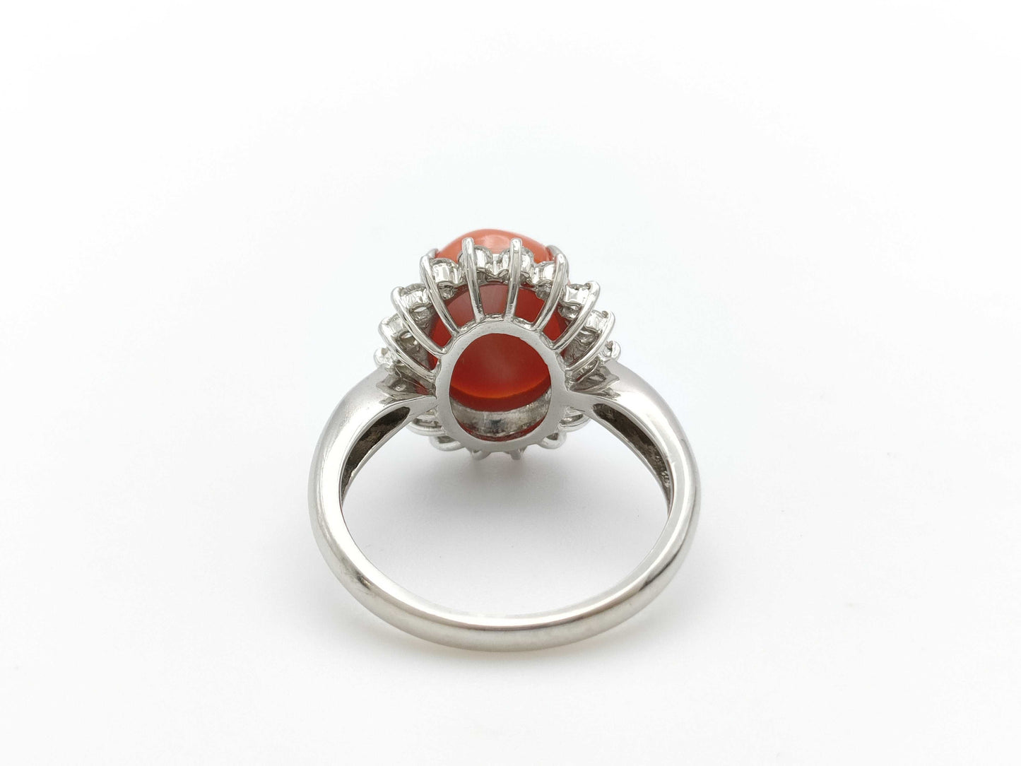 Coral 3.98ct D0.48ct PT850 5.9g Ring