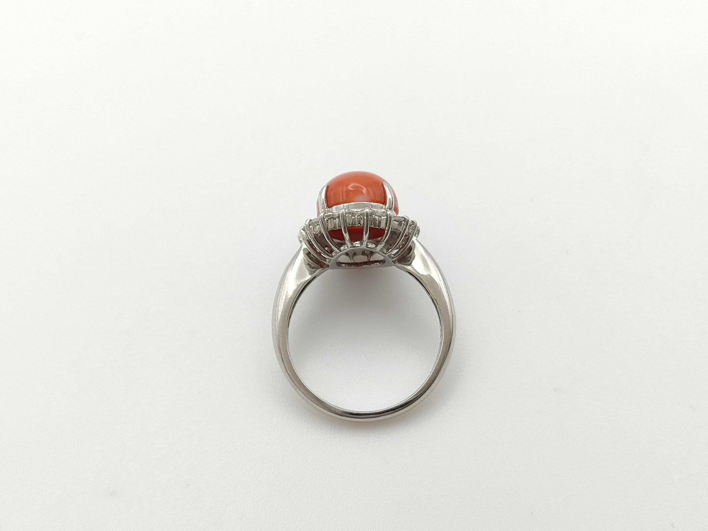 Coral 3.98ct D0.48ct PT850 5.9g Ring