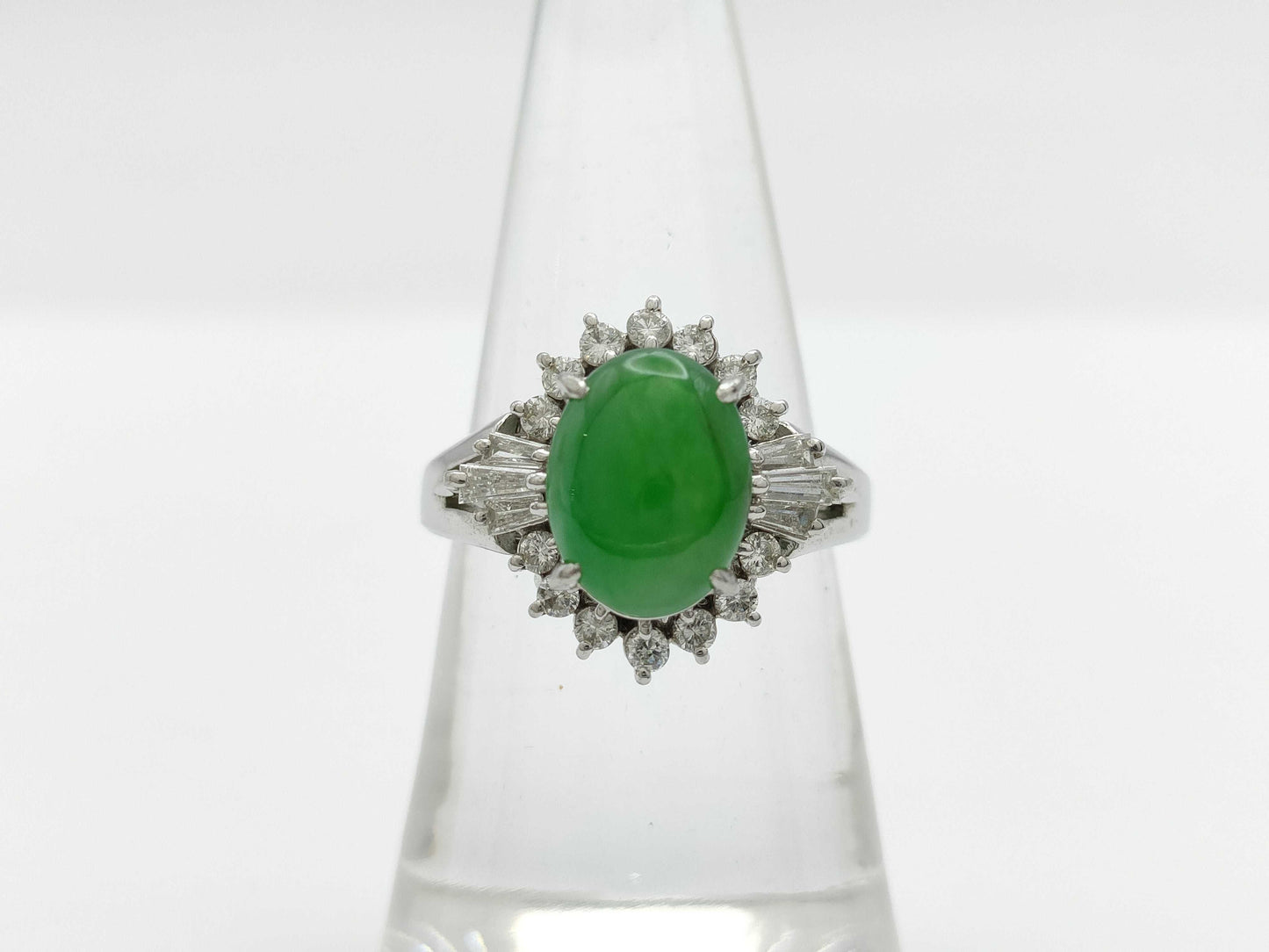 Jade D0.46ct Pt900 8.4g Ring