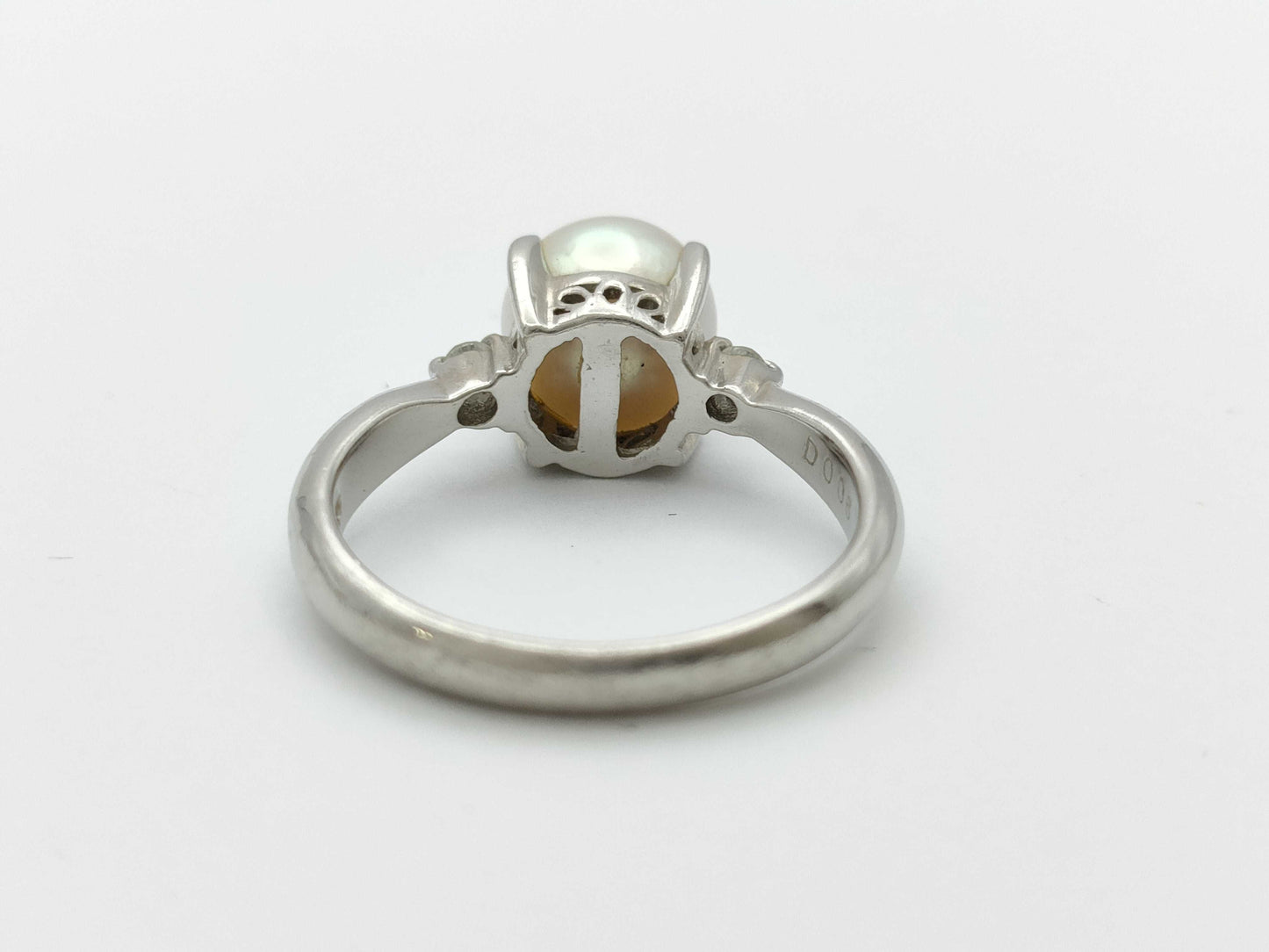 Pearl diameter: approx. 7.8mm, D0.06ct, PT850, 4.9g, Ring