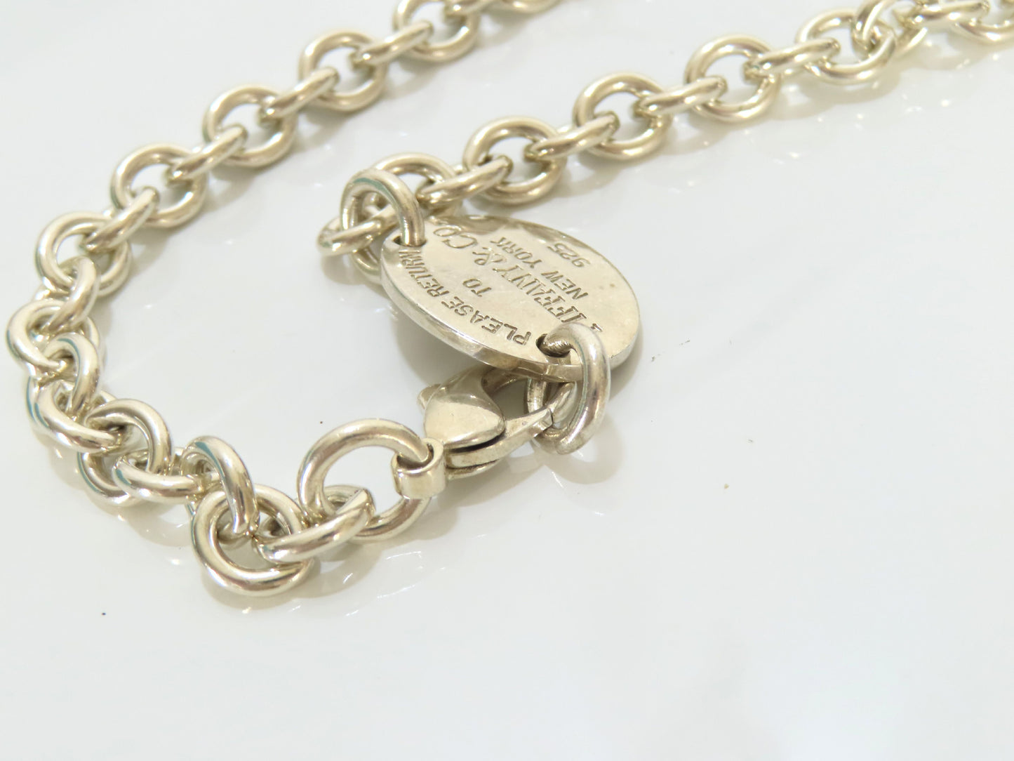 Tiffany & Co. Return to Tiffany Double Oval Tag, 925 Stamp, 51g Total Weight Necklace