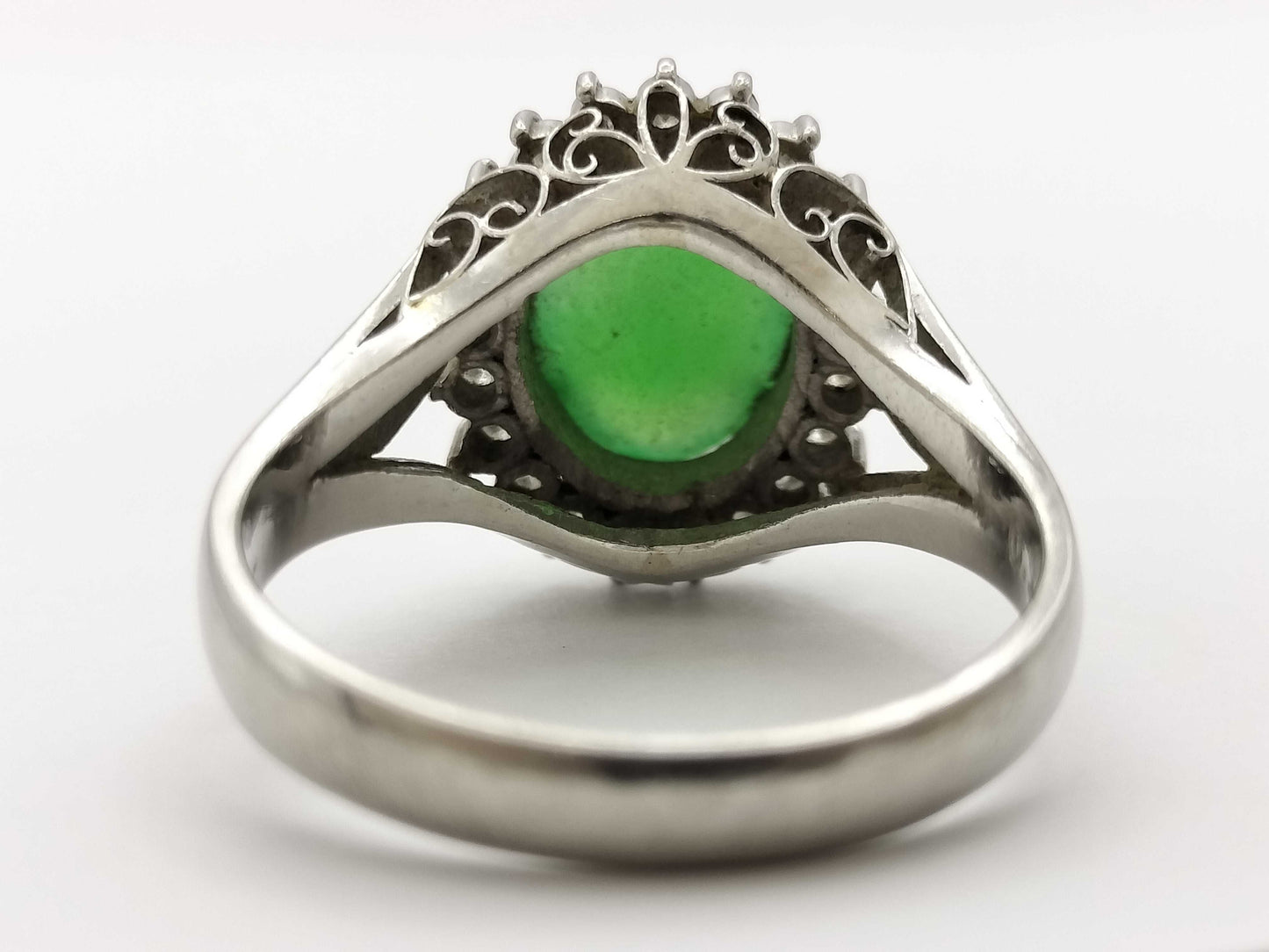 Jade D0.35ct Pt900 7.3g Ring