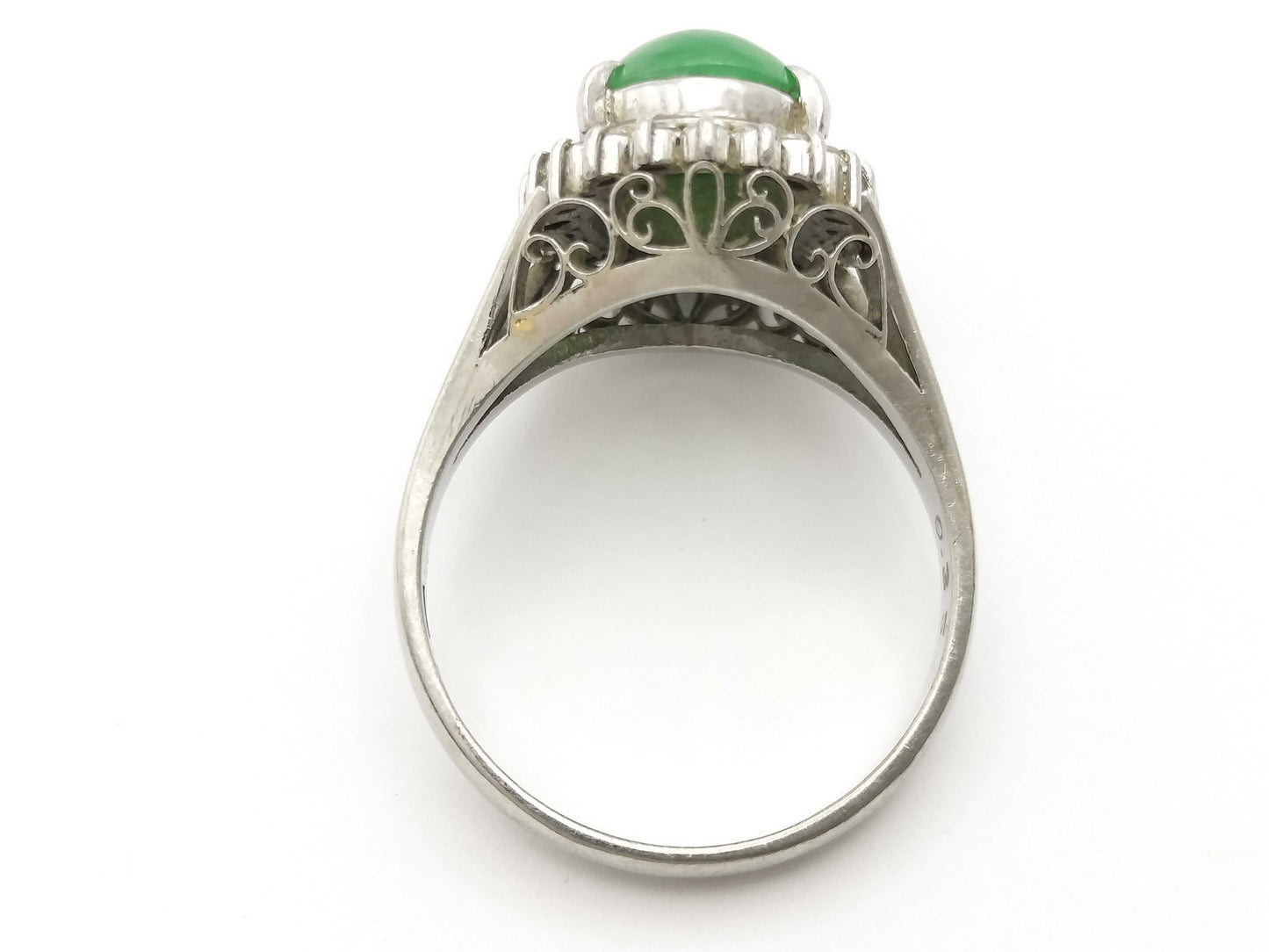 Jade D0.35ct Pt900 7.3g Ring