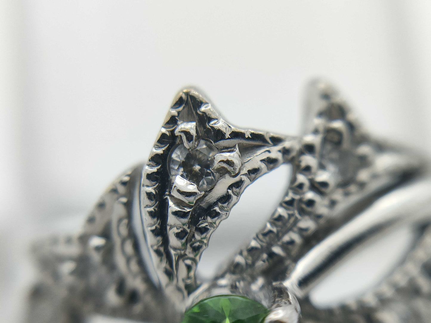 Demantoid Garnet 0.17ct D0.11ct K18WG 5.4g Ring