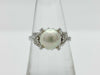 Pearl ring, diameter approx. 8.2mm, 14K white gold, 3.2g