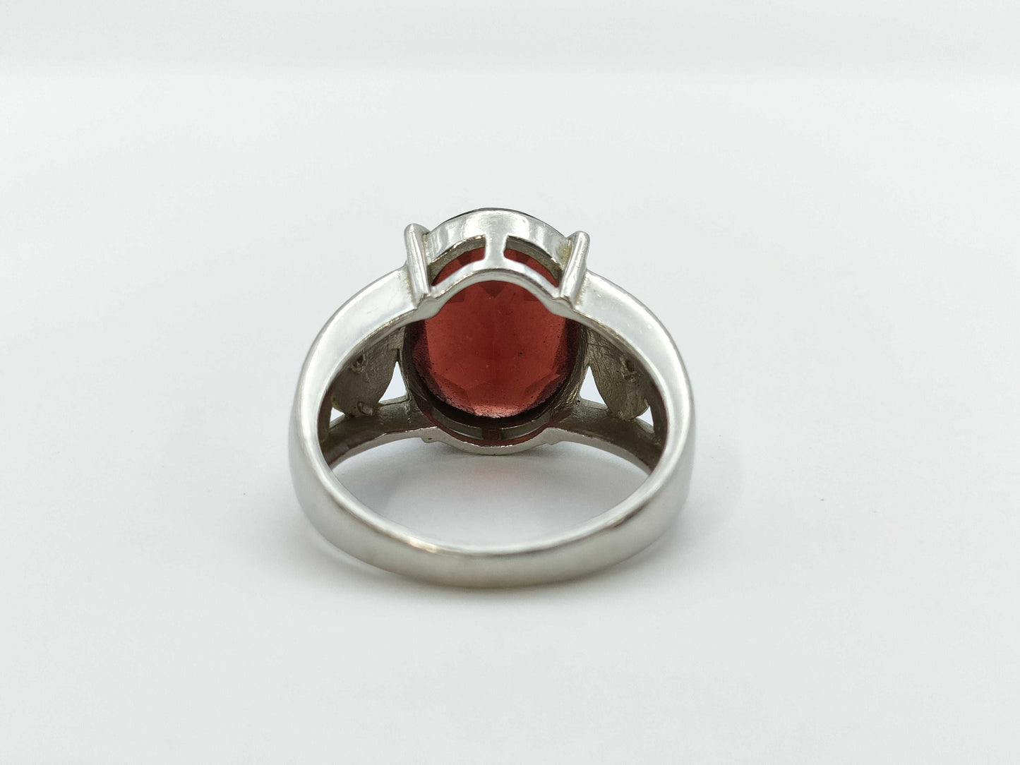 Garnet D0.02ct Pt900 9.4g Ring