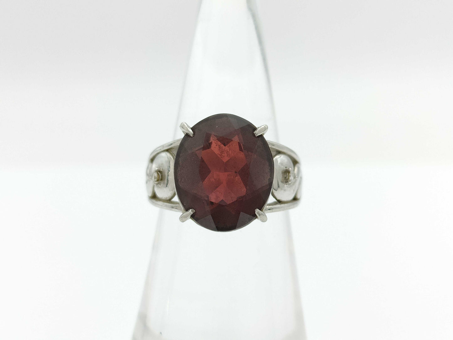 Garnet D0.02ct Pt900 9.4g Ring