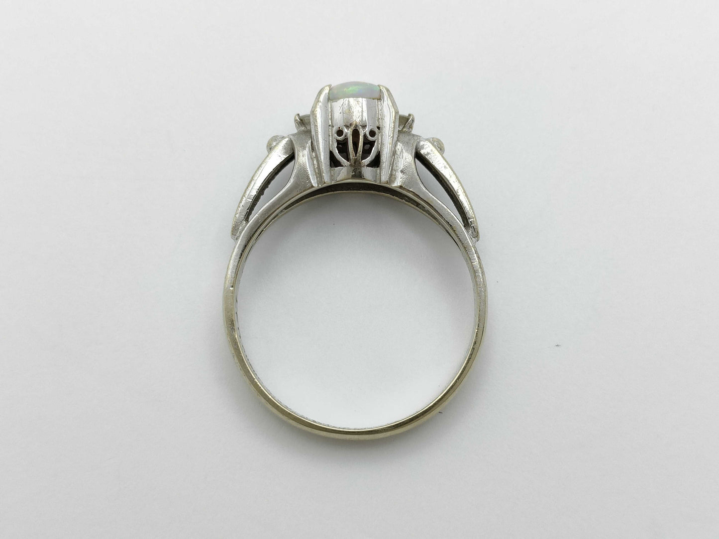 Opal Diamond 037 Stamp K14WG 2.7g Ring