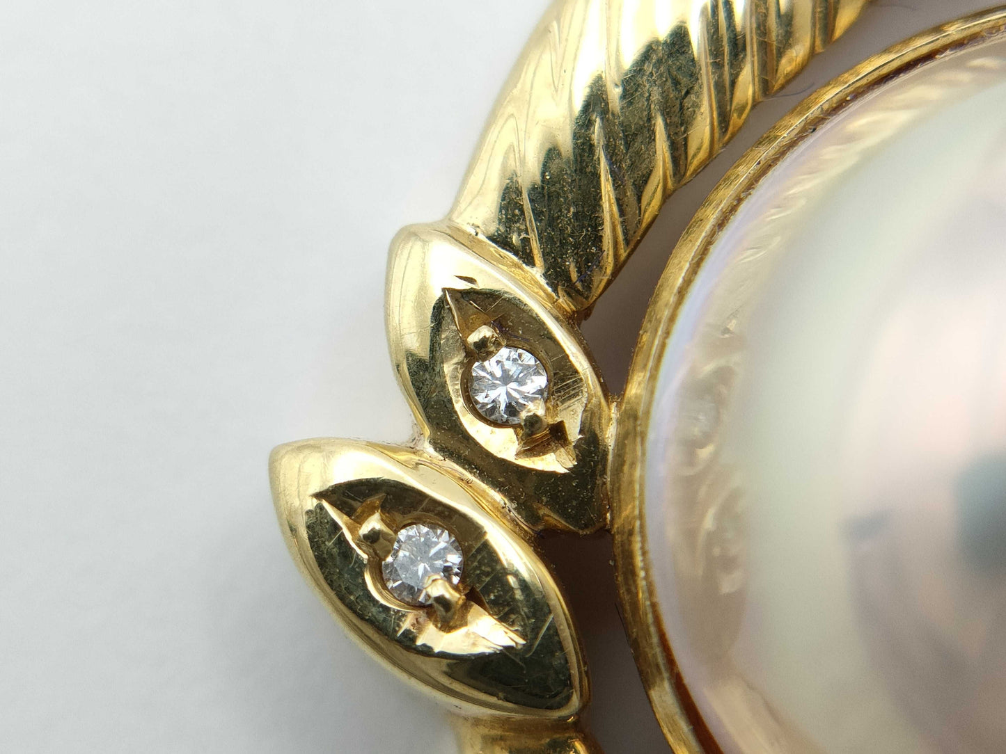 Mabe Pearl Necklace, Diameter: Approx. 13.8mm, D0.04ct, 750, 37.5g