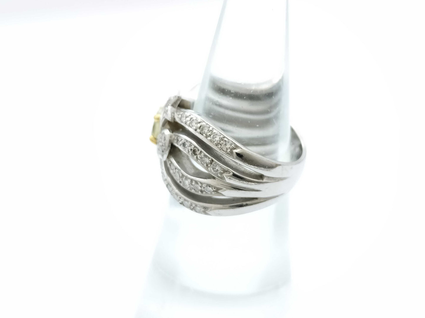 D0.78ct/0.44ct PT900/K18 15.4g Ring