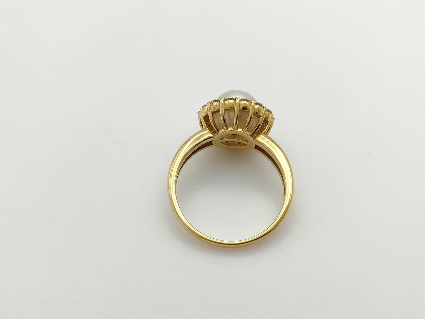 Pearl, Diameter: Approx. 8.2mm, D0.43ct, 18K Gold, 4.4g, Ring