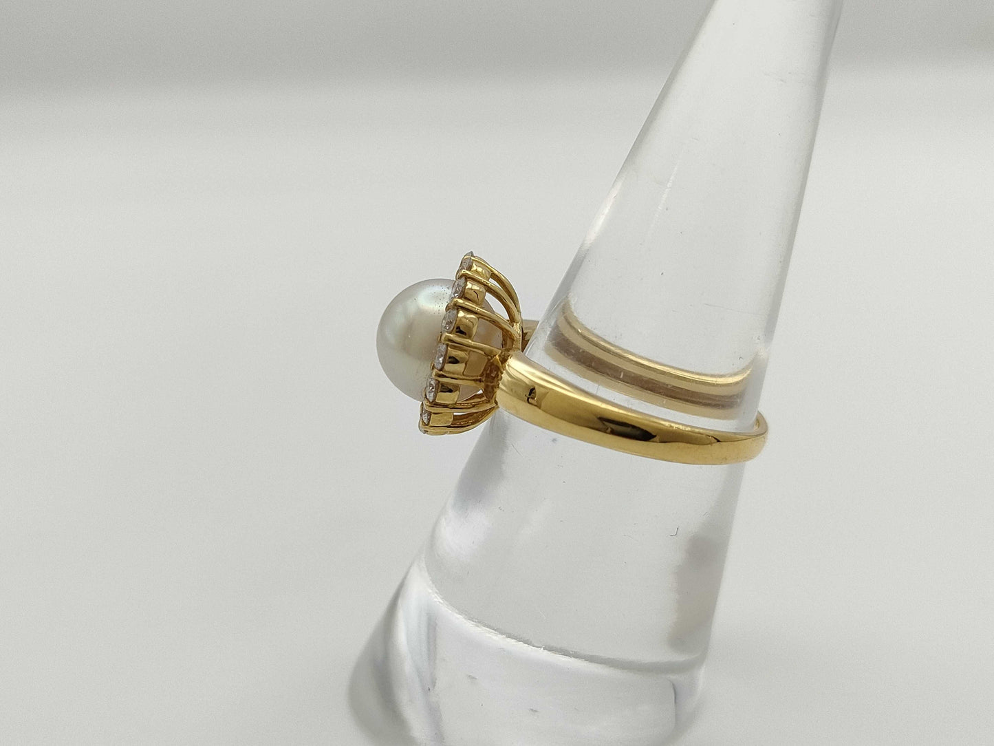 Pearl, Diameter: Approx. 8.2mm, D0.43ct, 18K Gold, 4.4g, Ring