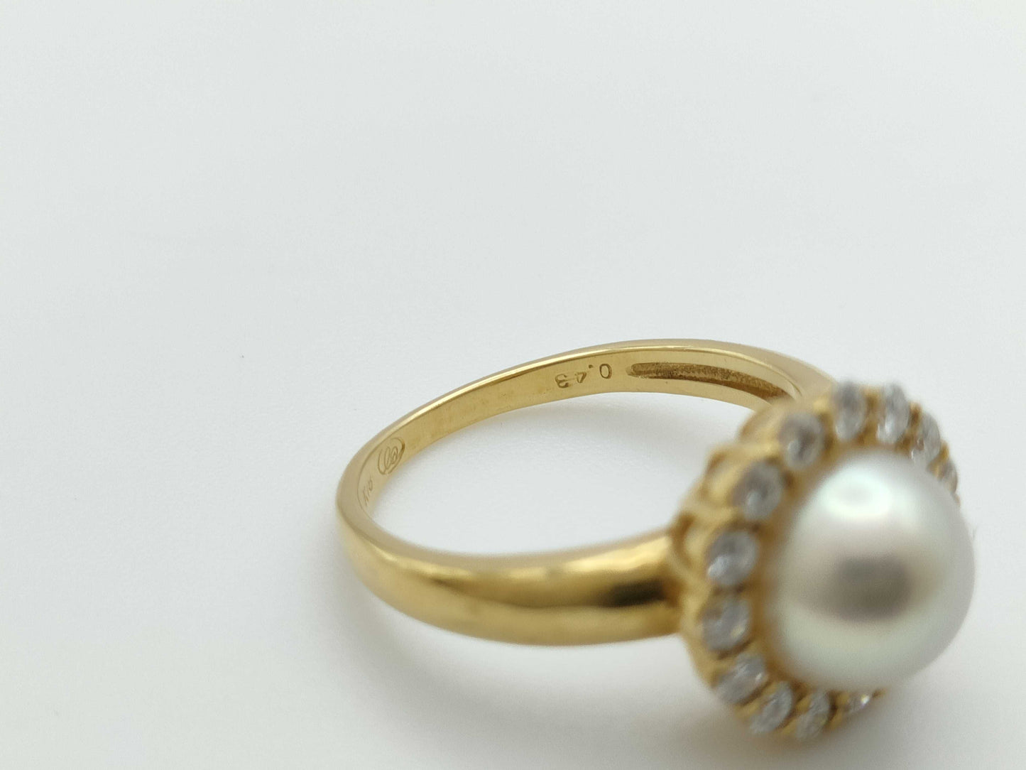 Pearl, Diameter: Approx. 8.2mm, D0.43ct, 18K Gold, 4.4g, Ring