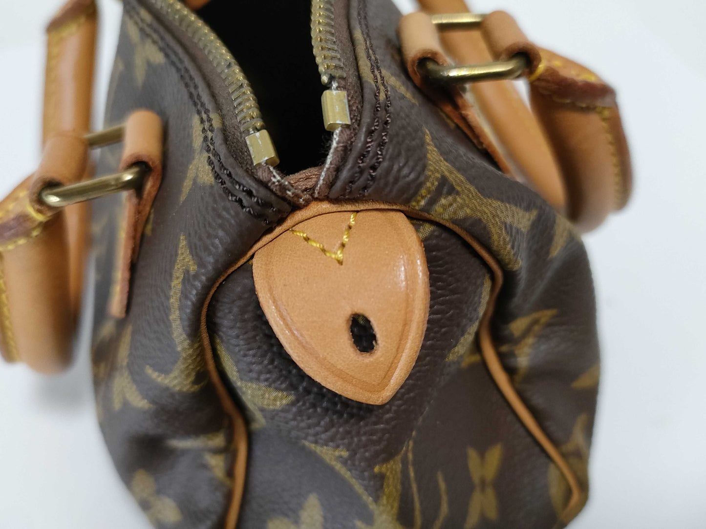 LOUIS VUITTON RFID Unverifiable, Serial Unverifiable, Monogram Louis Vuitton Mini Speedy Monogram Pouch with Tag, No ST