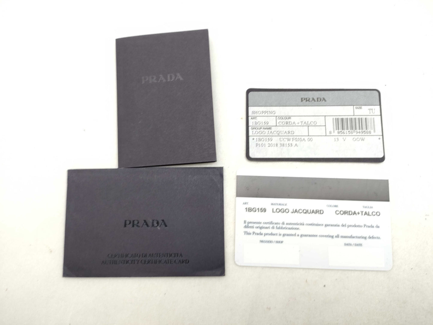 PRADA Prada Tote Bag 1BG159 White Calf Leather x Canvas Tote Bag
