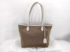 PRADA Prada Tote Bag 1BG159 White Calf Leather x Canvas Tote Bag