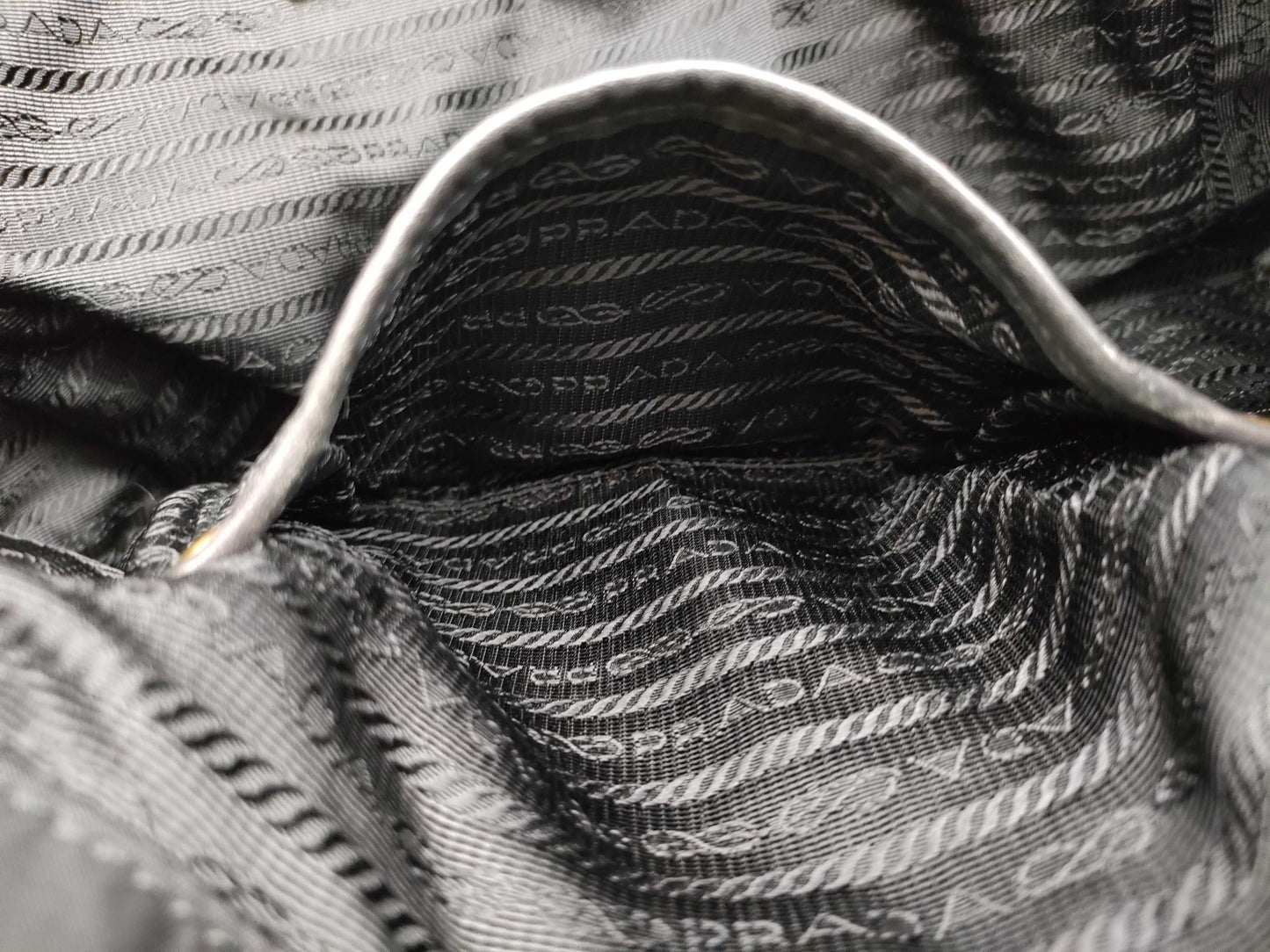 PRADA Prada Handbag Quilted Nylon Black BN1543 Handbag