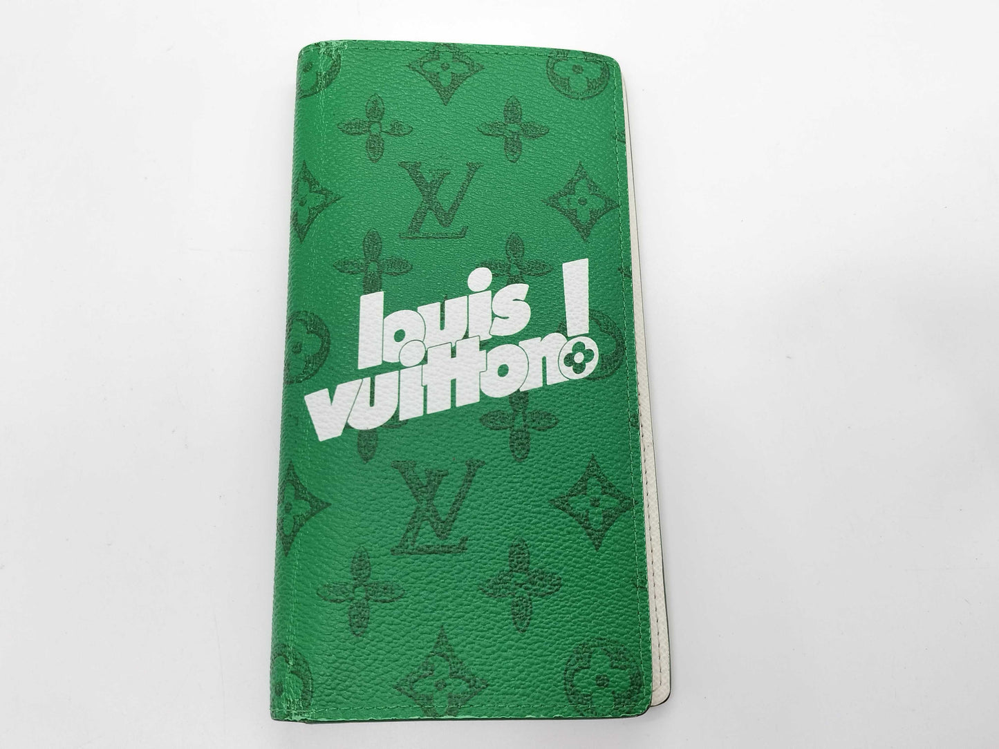 LOUIS VUITTON RFID Verified Louis Vuitton Everyday LV Portefeuille Brazza Long Wallet Green Wallet