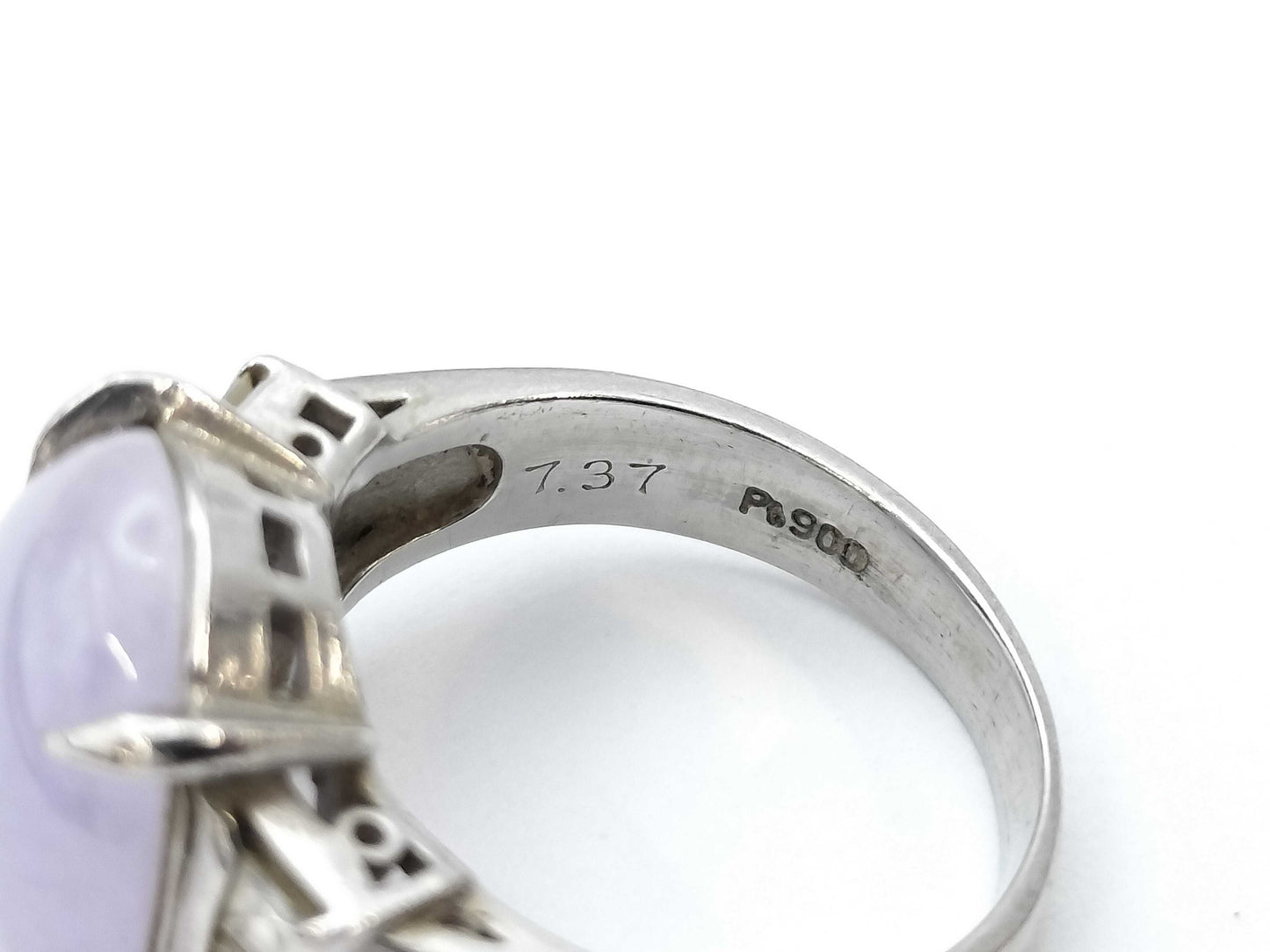 Jade 7.37ct D0.36ct PT900 9.7g Ring