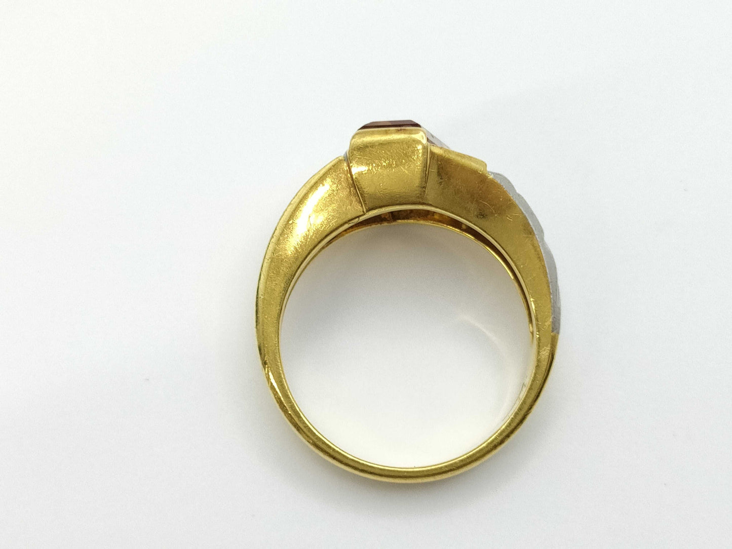 Colored Stone D0.11ct K18/PT900 6.7g Ring