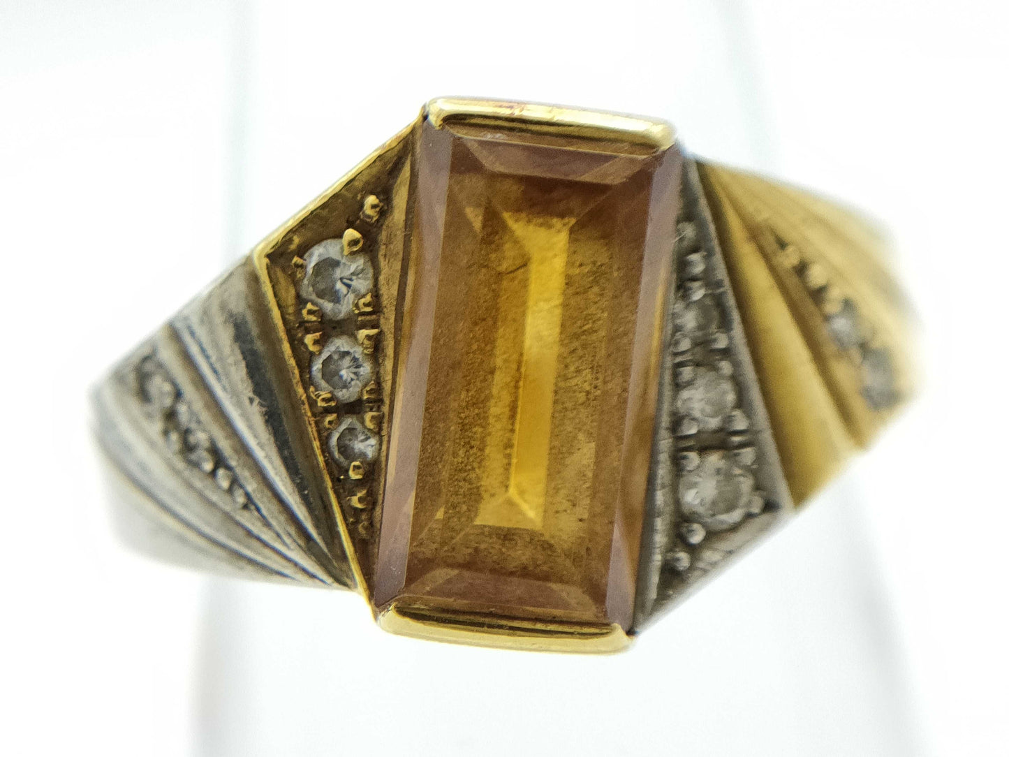 Colored Stone D0.11ct K18/PT900 6.7g Ring