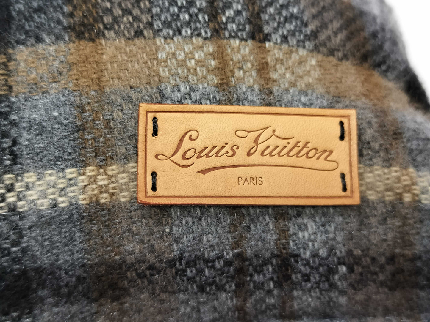 LOUIS VUITTON LV Wool Cushion Check Pattern Very Little Used Other Accessories