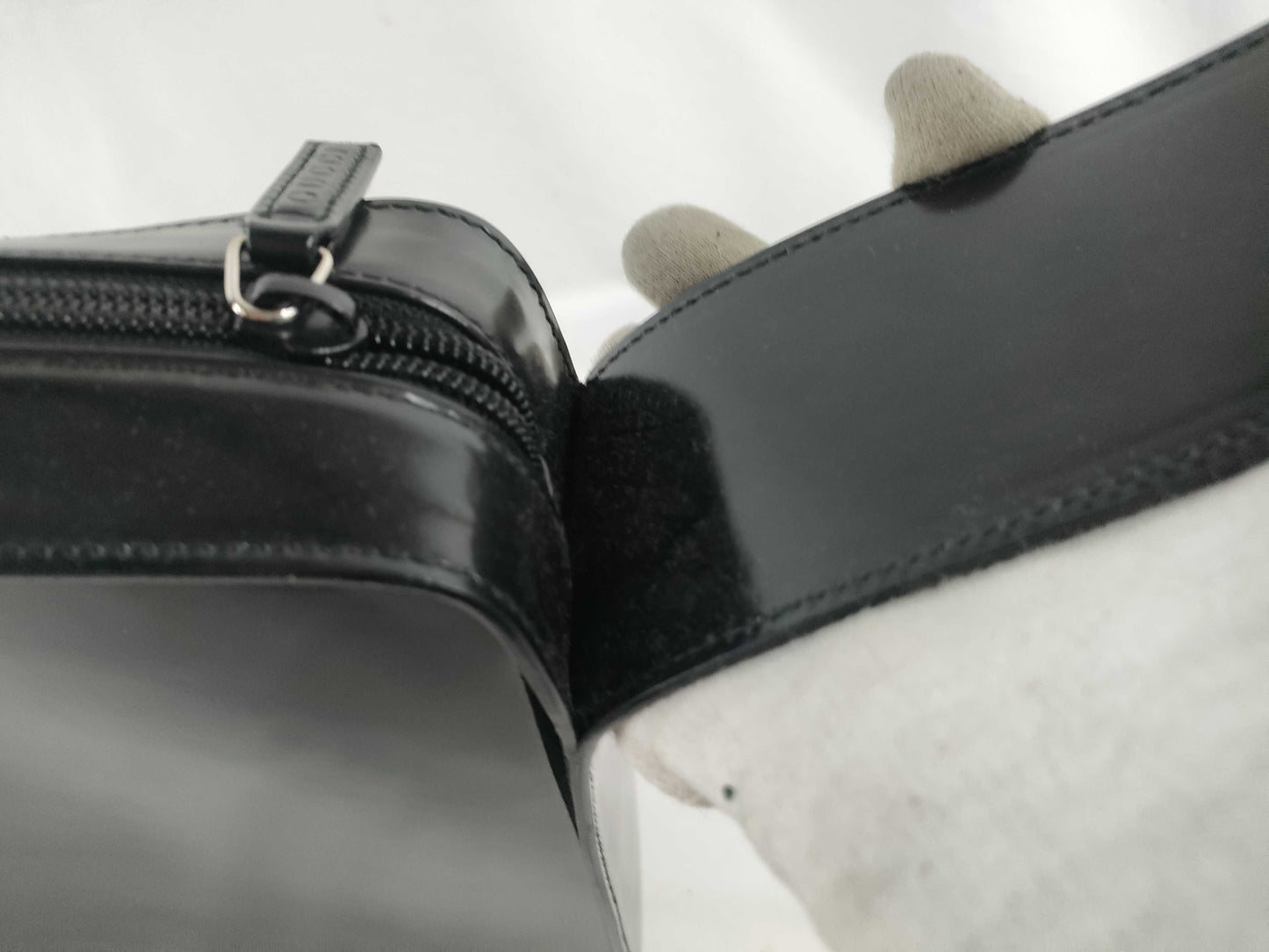 GUCCI G Logo One-Shoulder Bag 001.3032 Black Leather Shoulder Bag