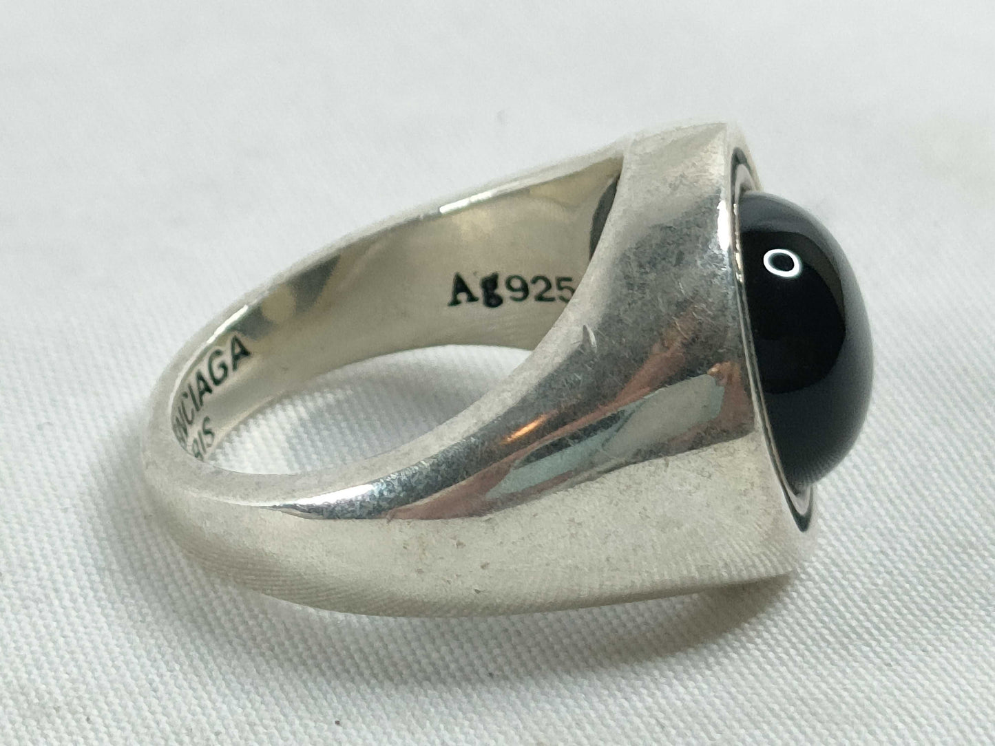 BALENCIAGA BALENCIAGA Ring Set with Black Stones, 925, Total Weight 68.3g