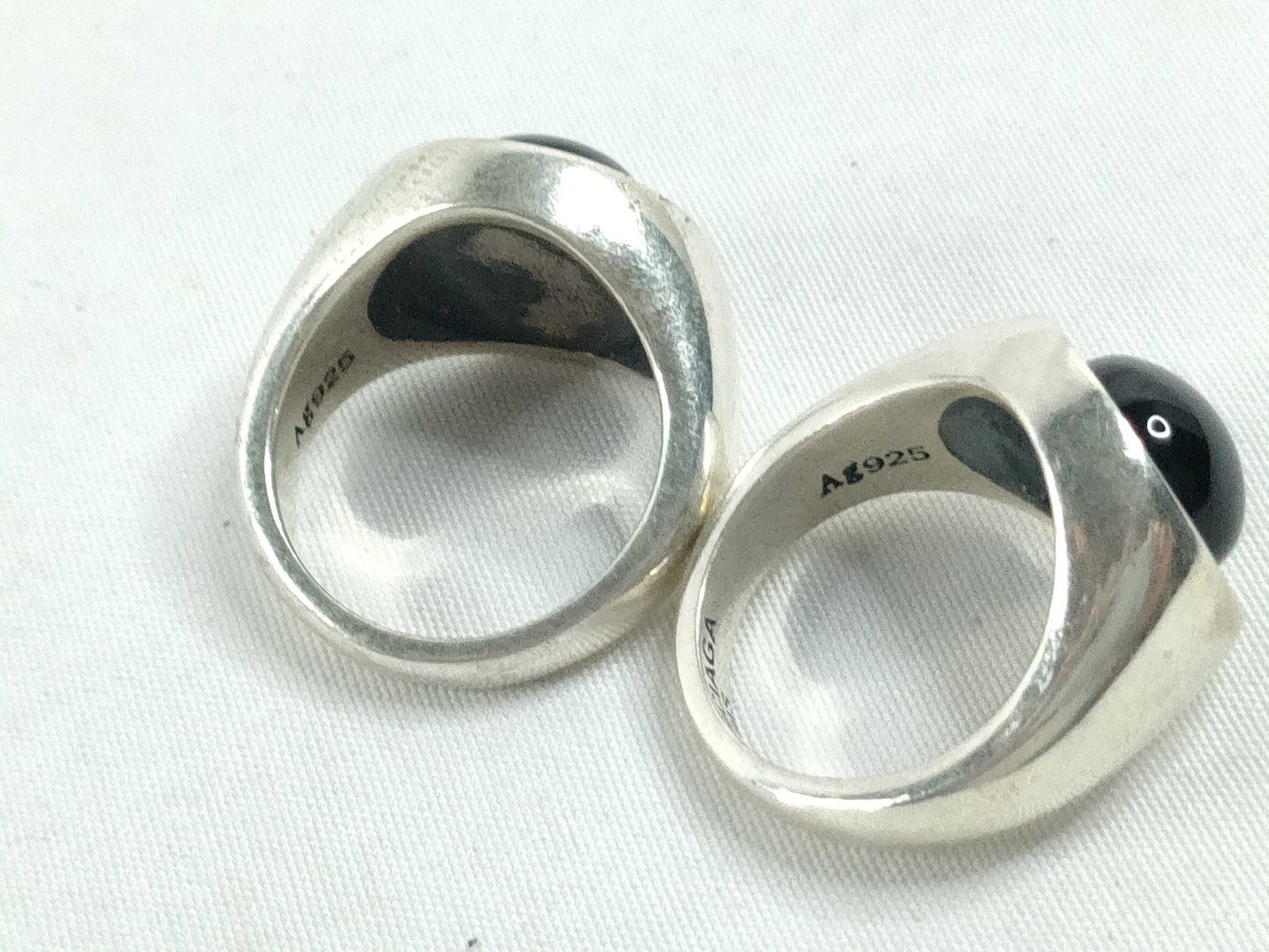 BALENCIAGA BALENCIAGA Ring Set with Black Stones, 925, Total Weight 68.3g