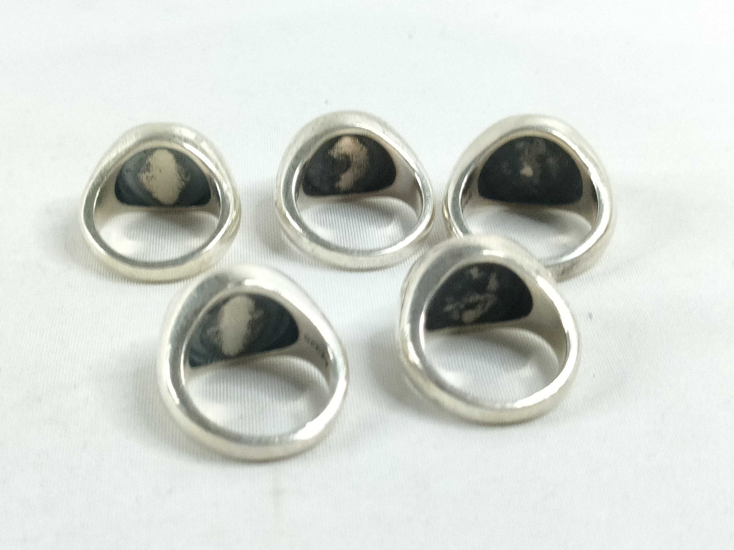 BALENCIAGA BALENCIAGA Ring Set with Black Stones, 925, Total Weight 68.3g