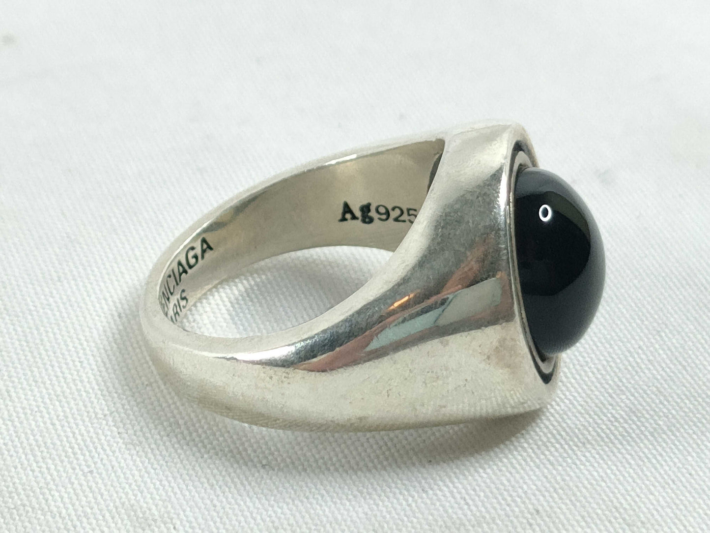 BALENCIAGA BALENCIAGA Ring Set with Black Stones, 925, Total Weight 68.3g