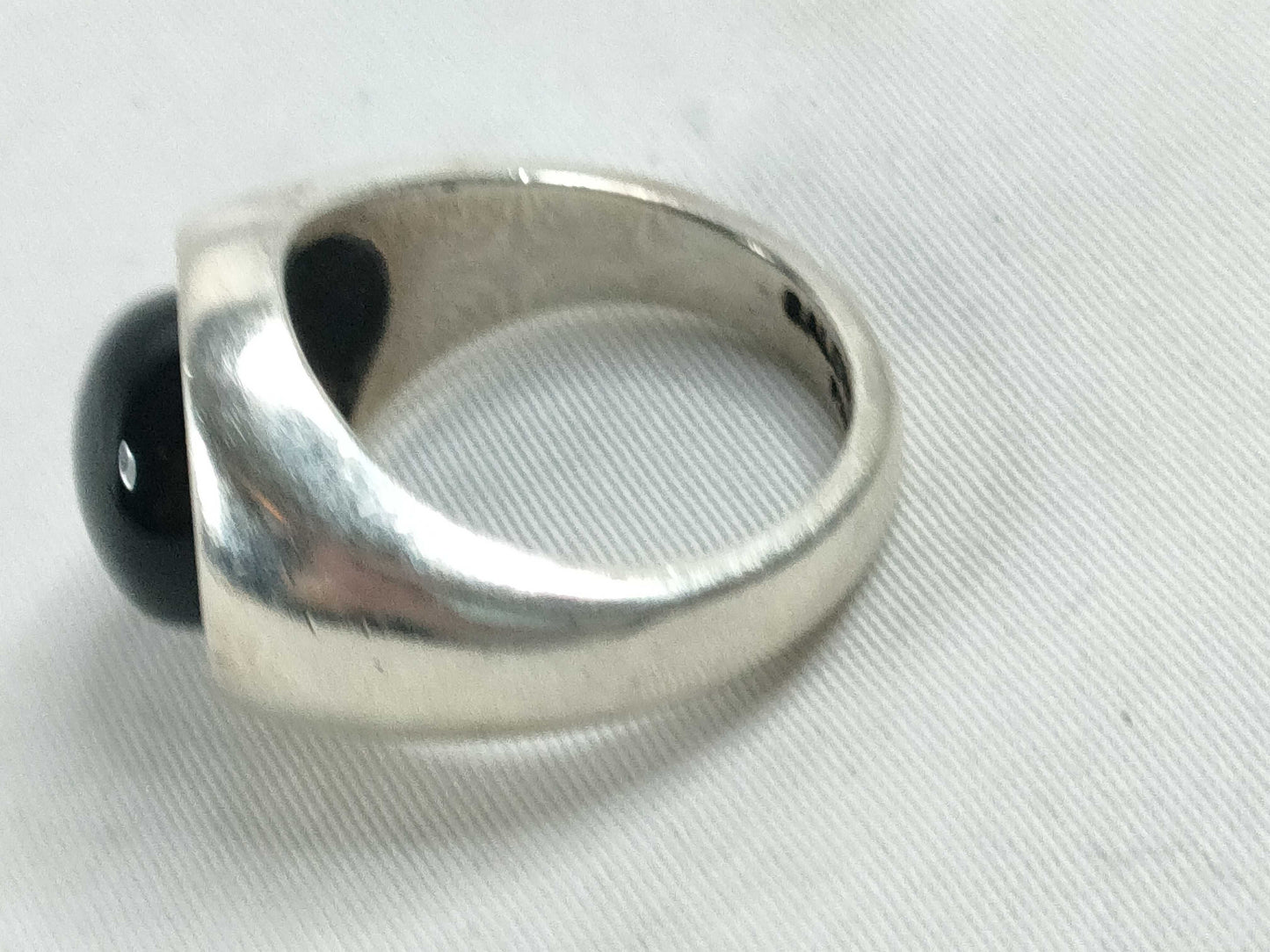 BALENCIAGA BALENCIAGA Ring Set with Black Stones, 925, Total Weight 68.3g