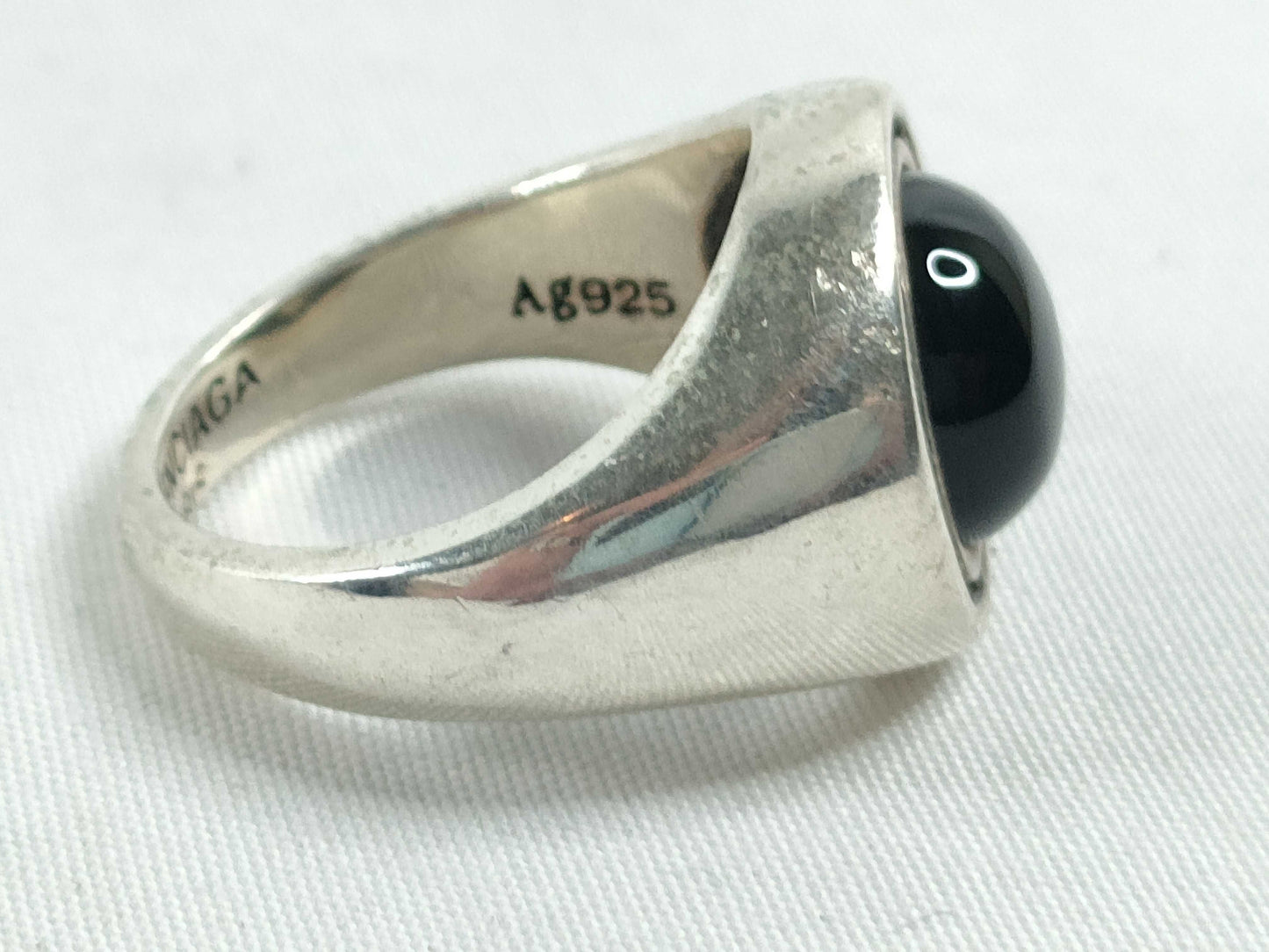 BALENCIAGA BALENCIAGA Ring Set with Black Stones, 925, Total Weight 68.3g