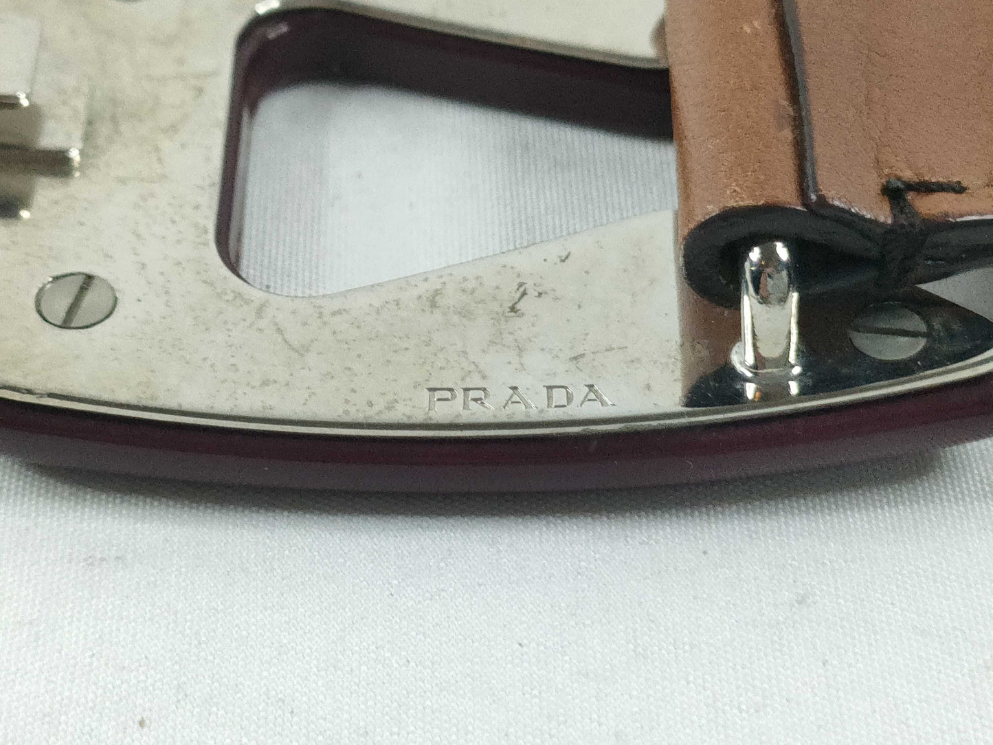 PRADA PRADA Belt Plastic Chain/Rubber Brown Belt
