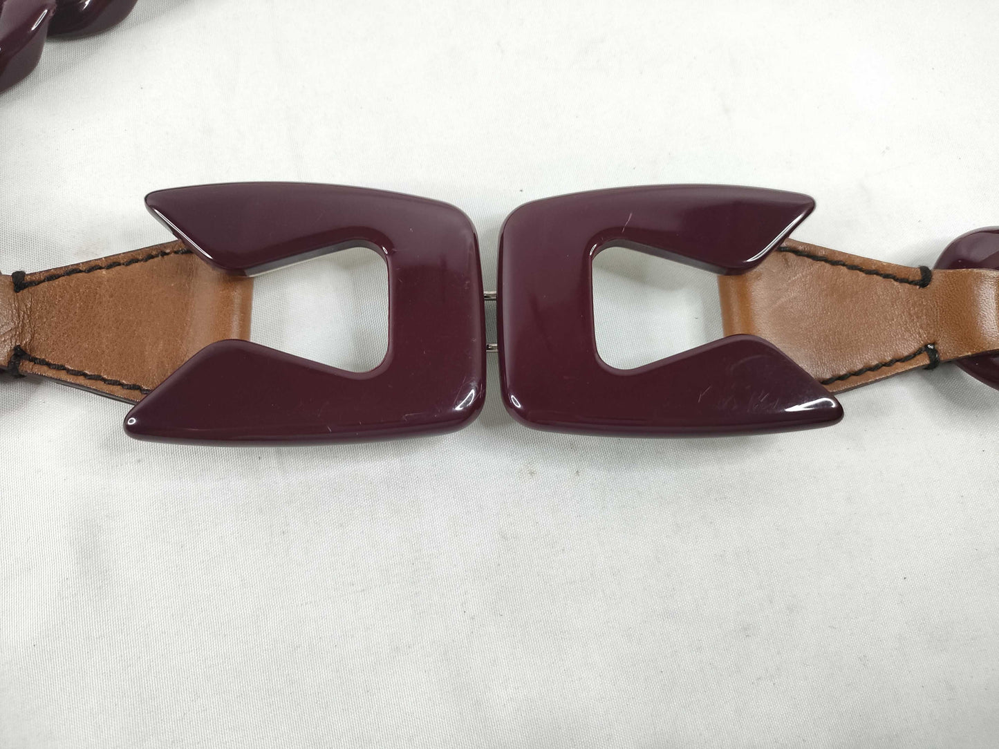 PRADA PRADA Belt Plastic Chain/Rubber Brown Belt