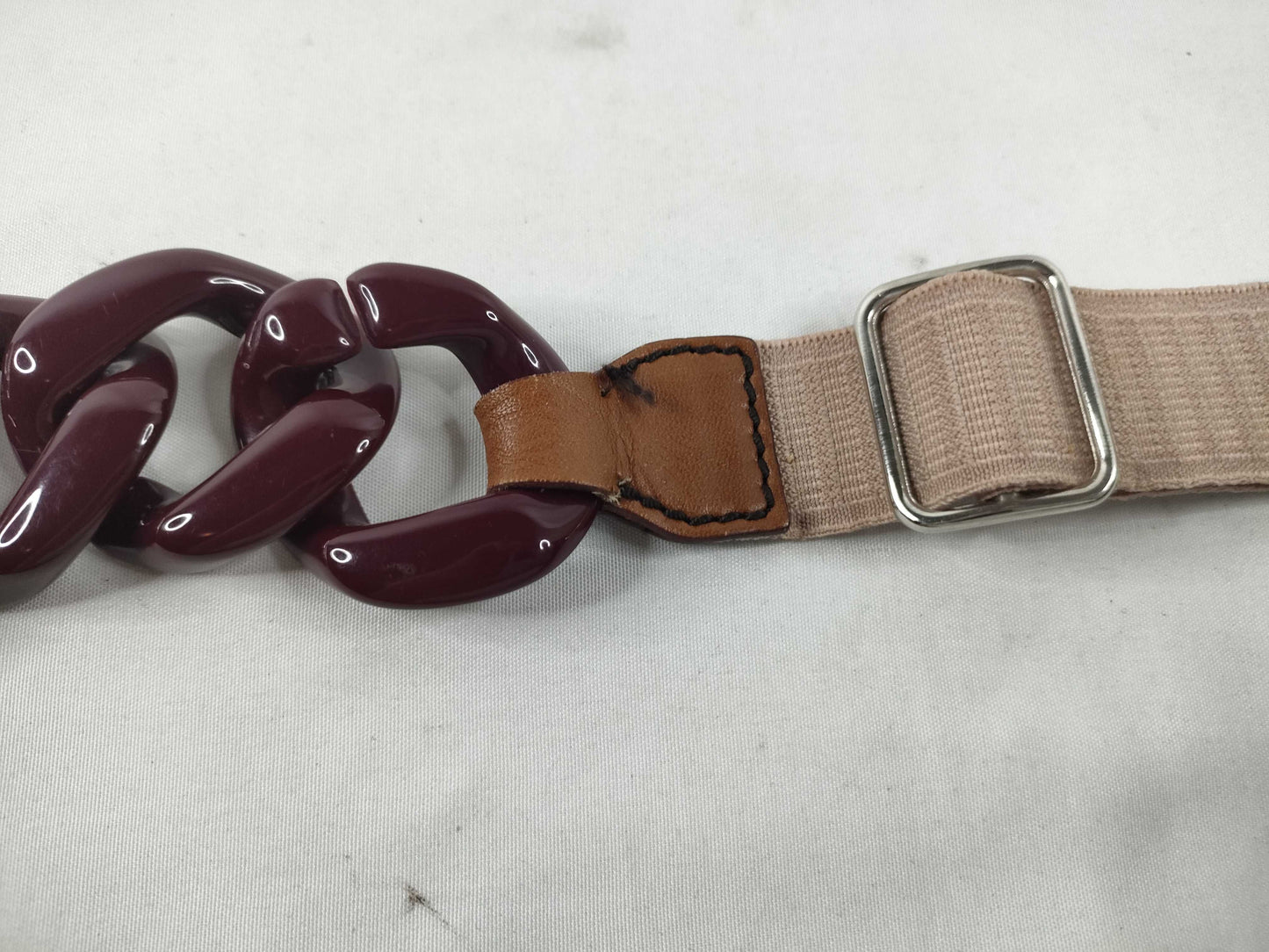 PRADA PRADA Belt Plastic Chain/Rubber Brown Belt