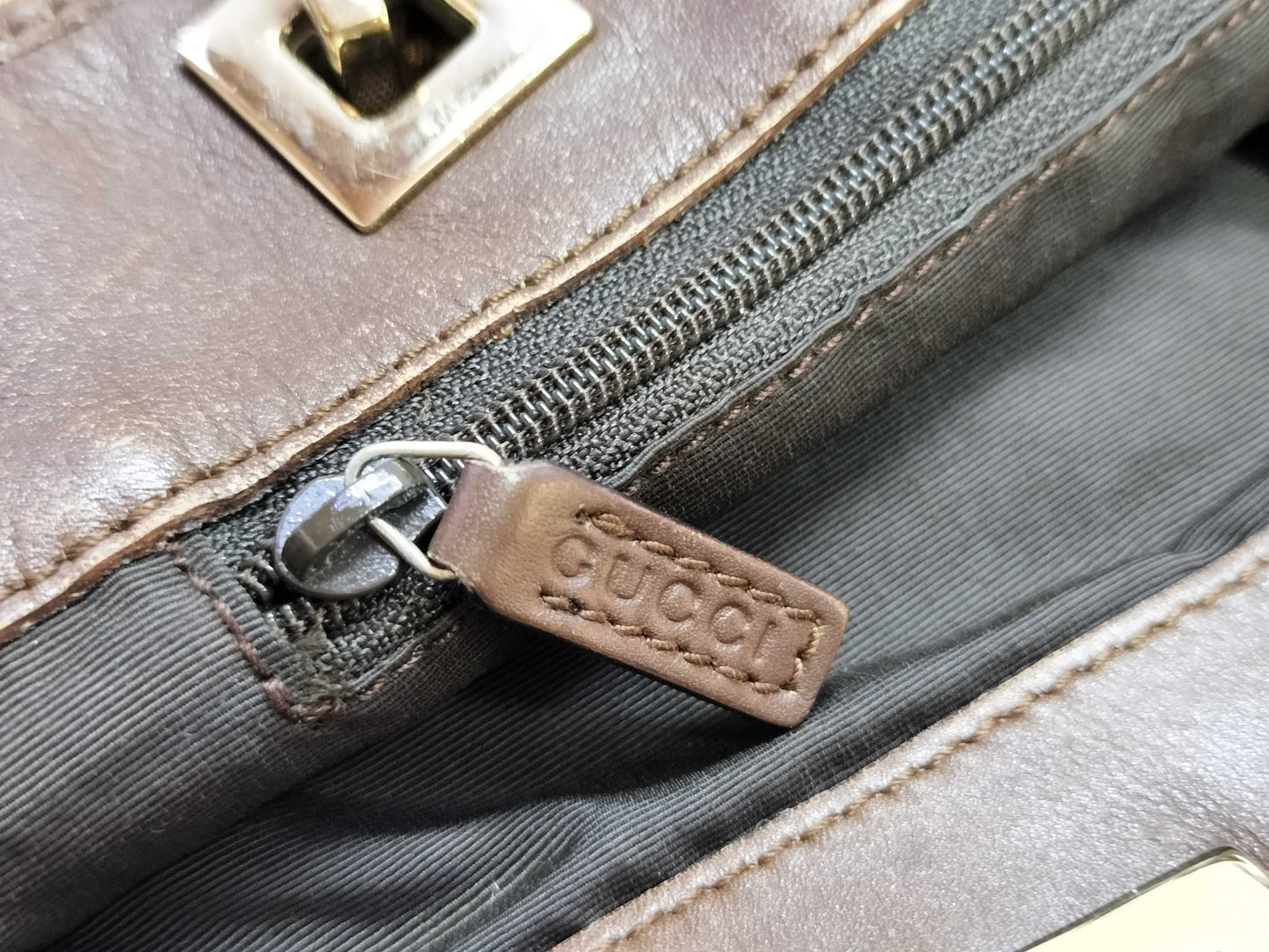 GUCCI GG Canvas GUCCI Tote Bag 002~ Brown Tote Bag