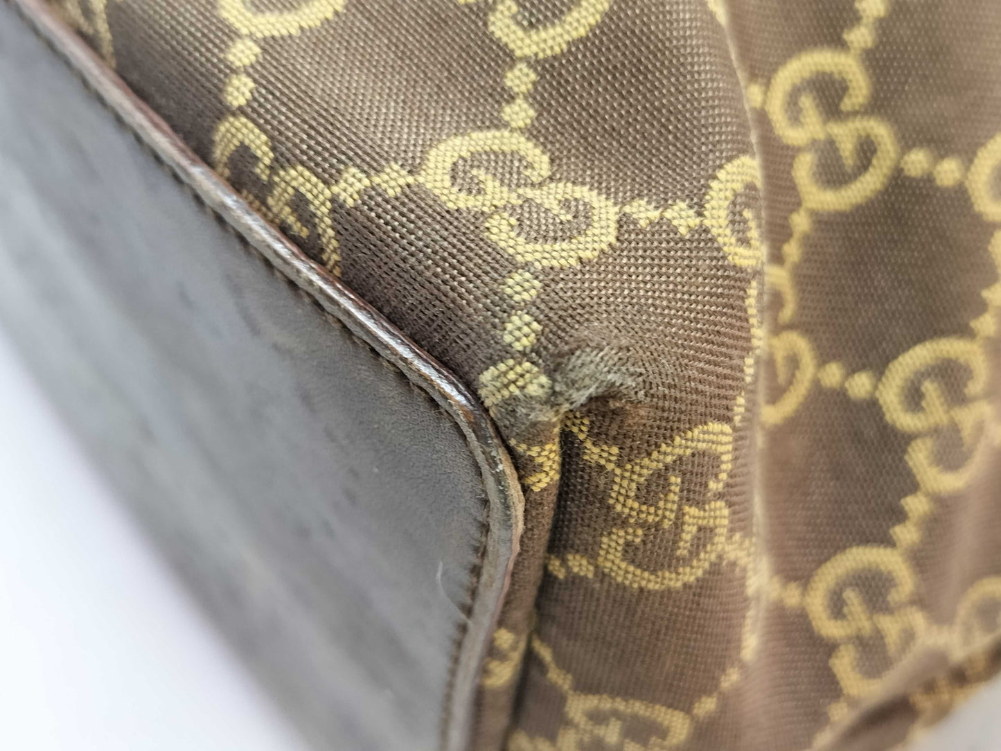 GUCCI GG Canvas GUCCI Tote Bag 002~ Brown Tote Bag