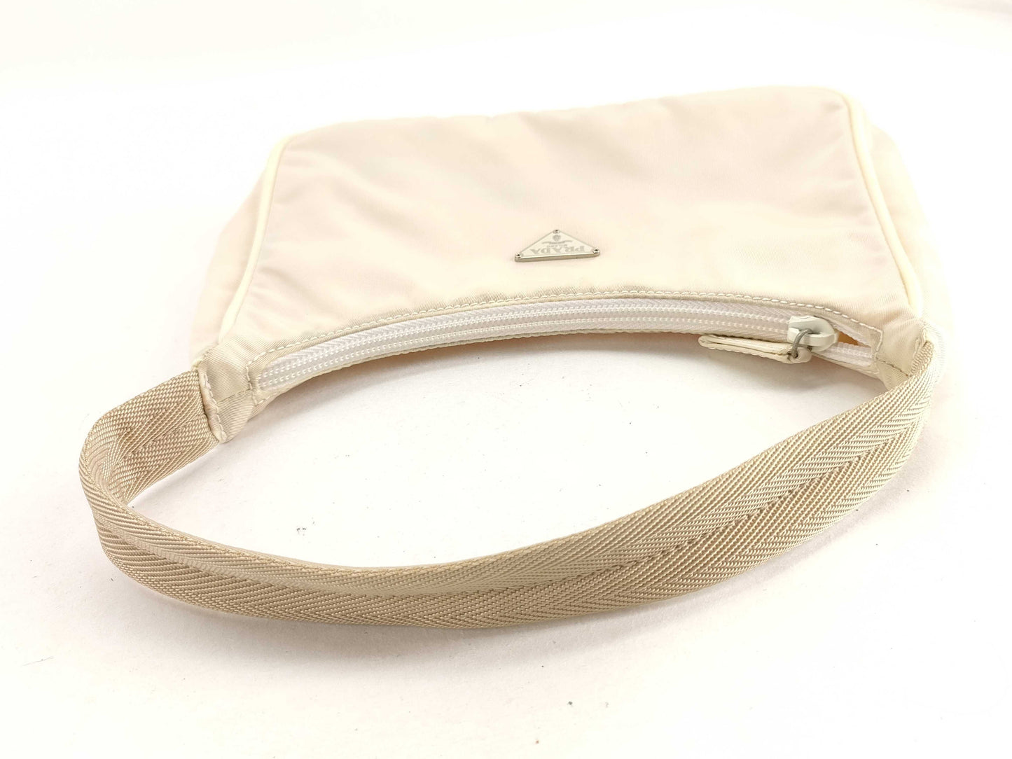 PRADA Nylon Prada One-Shoulder Beige Tessuto MV515 Card Shoulder Bag